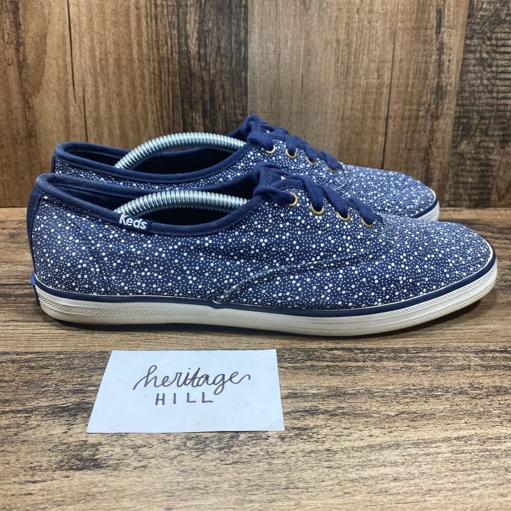 Keds CH Seltzer Dot Navy Blue Spatter Sneakers Shoes- Womens Size 7